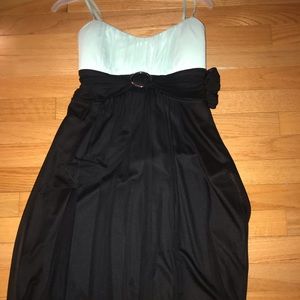 Light blue and black dress